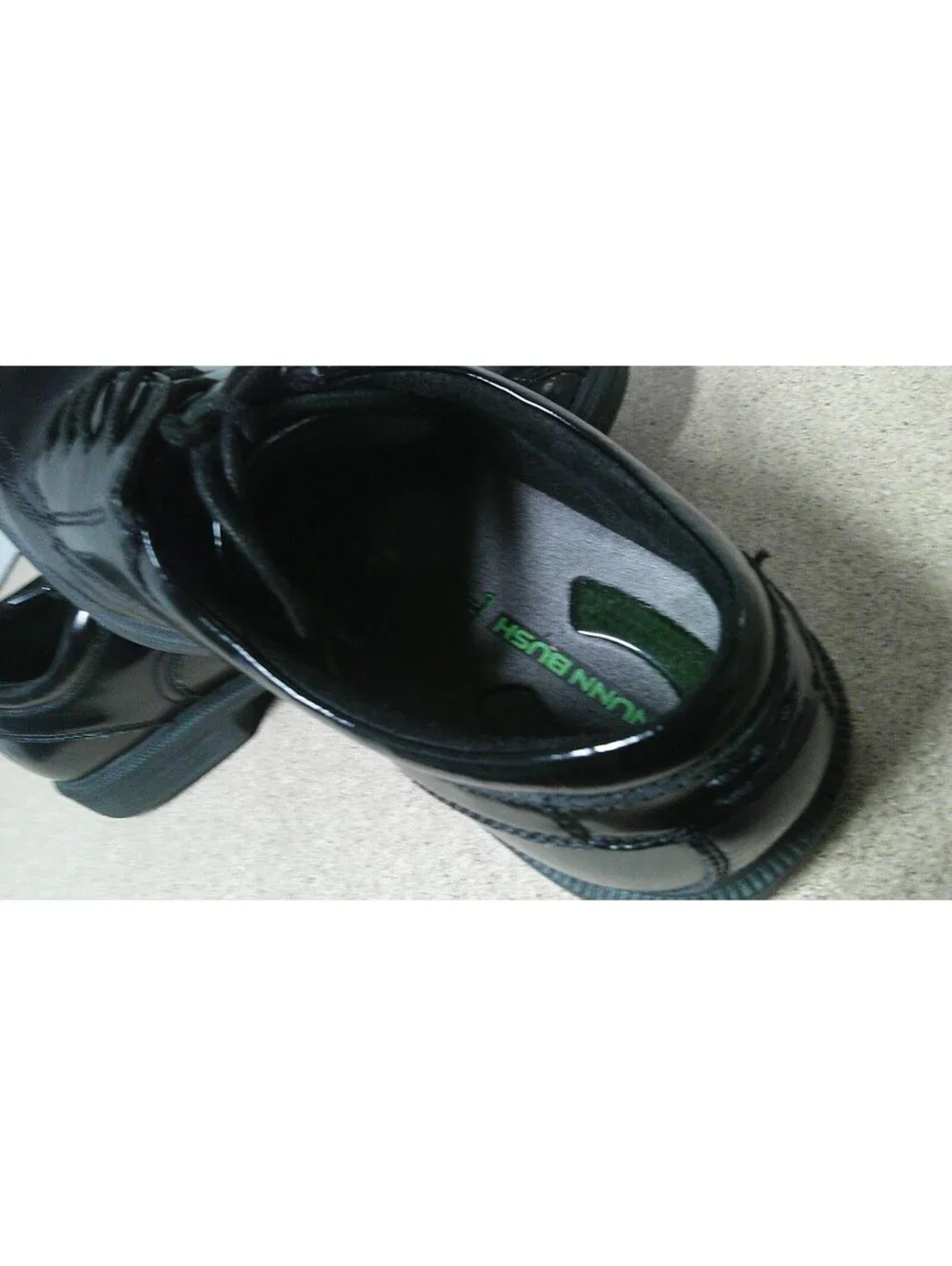 John BUSH Men's Black Genuine Leather Upper Dress Shoes Size